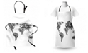 Ambesonne Floral World Map Apron